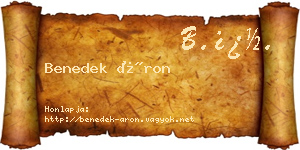 Benedek Áron névjegykártya