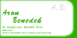 aron benedek business card